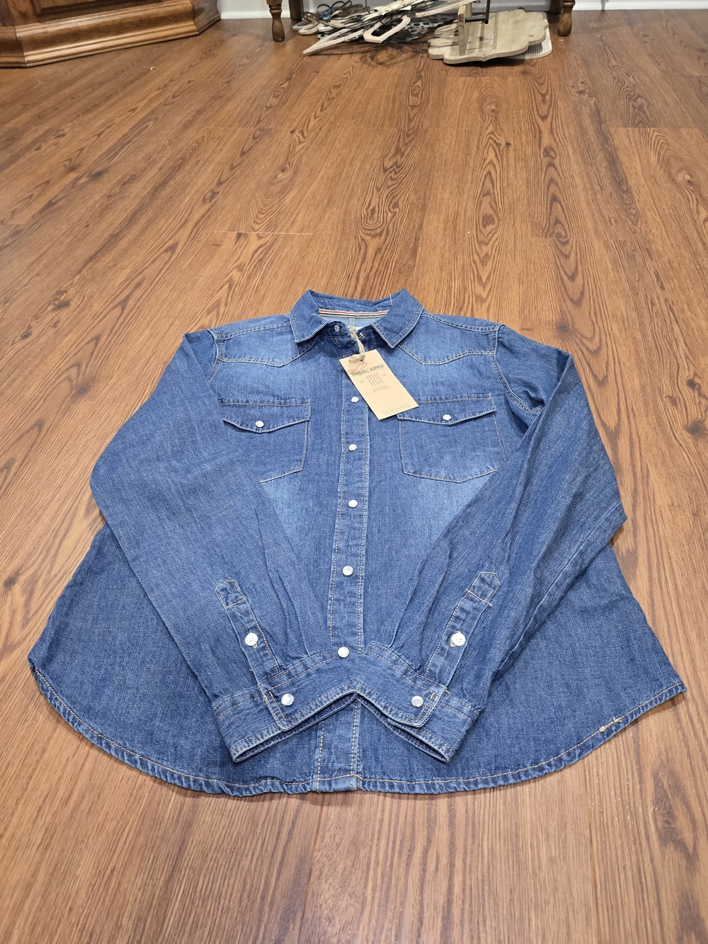 Thread & Supply Light Blue Label Denim Shirt